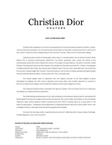 press release dior